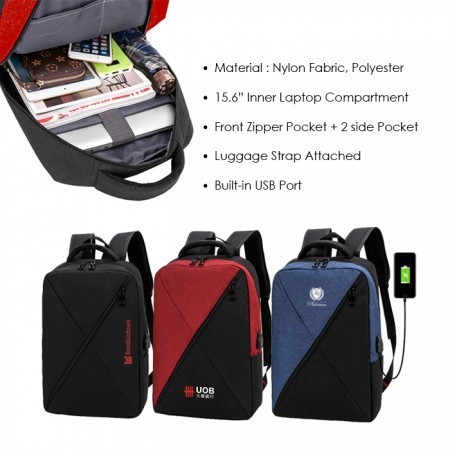 15.6" CROSS Laptop Backpack with USB Port 07